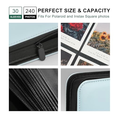 i-Type Square 240 Pockets PU Laminated with Greyboard Photo Album