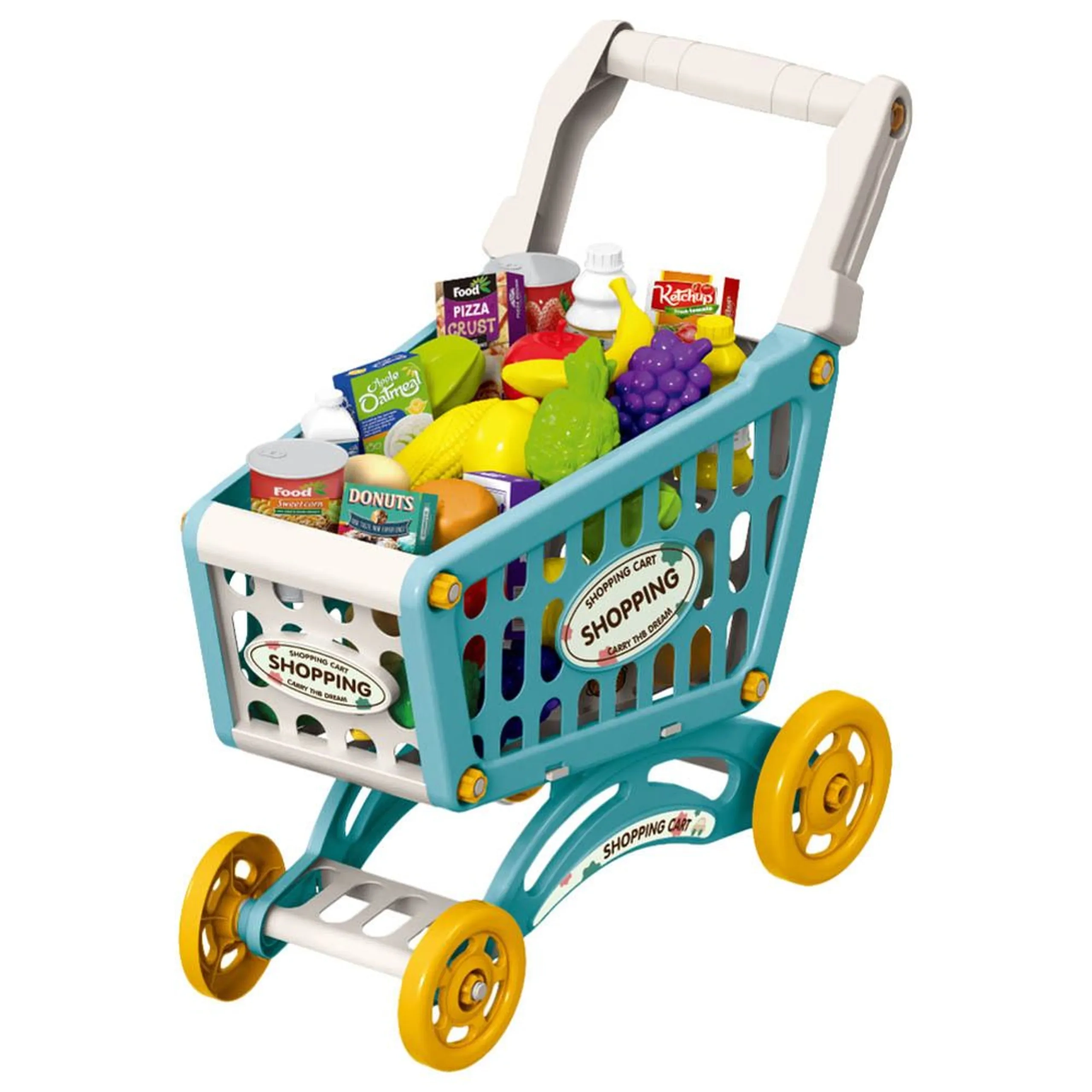 SAMBOX Eazy Kids Role Play Market Shopping Cart - 56 pcs (SAB-LS_DIYSC_BU)