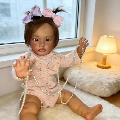 Pippa Reborn Baby Doll - 26 inch Cotton Vinyl Hand-rooted Curly Hair Ages 3+