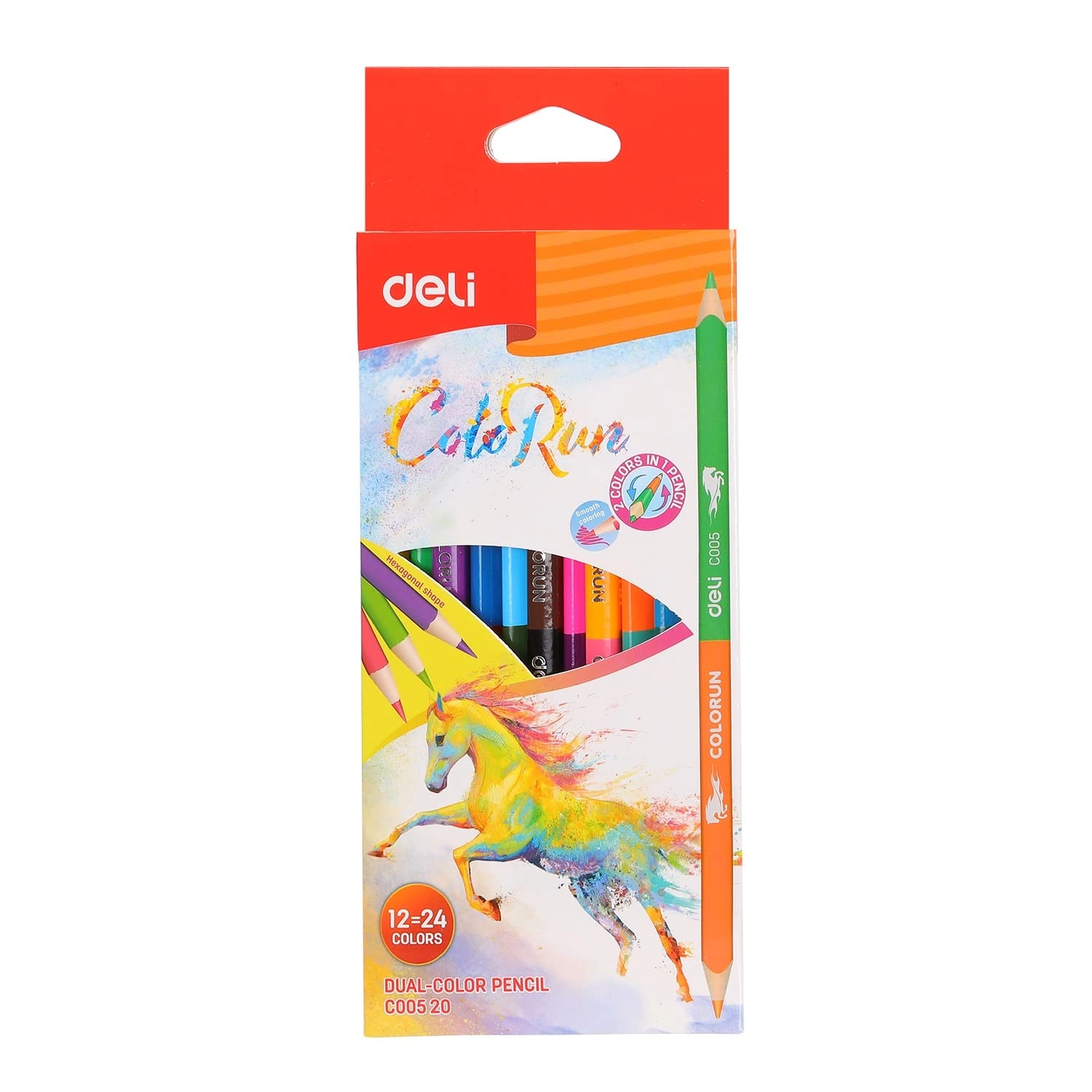 Color Run Coloured Pencils - 12 Pcs