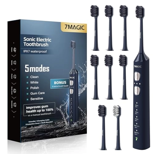 Sonic Electric Toothbrush - 3 Intensity Levels 5 Modes 40000 VPM