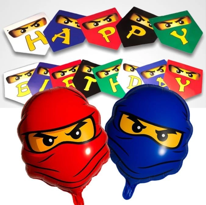 pixel products Happy Birthday Banner - Birthday + Foil Balloons - 3.0 Count