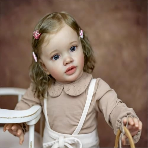 Pippa Reborn Baby Doll - 26 inch Cotton Vinyl Hand-rooted Curly Hair Ages 3+