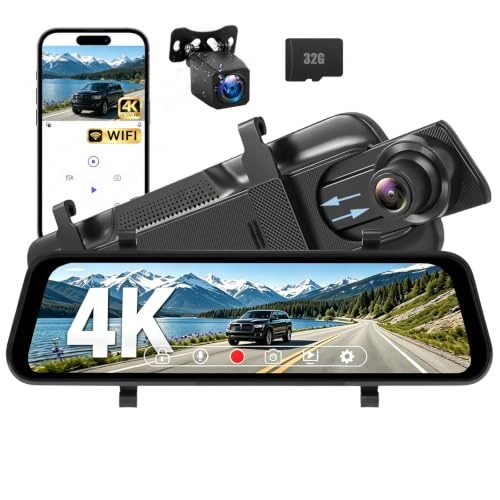 9.66 Inch Mirror Dash Cam - 4K 25FPS