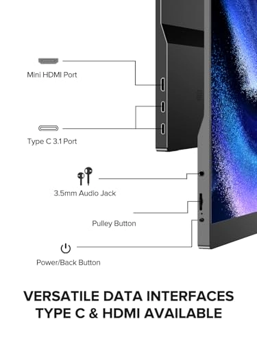Portable Monitor Touchscreen - FHD 1080P 15.6 Inches