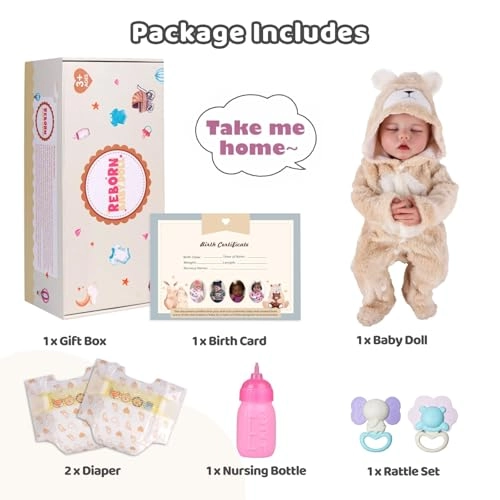 Reborn Baby Doll - 17 Inch Soft Vinyl Can Drink & Pee Ages 3+