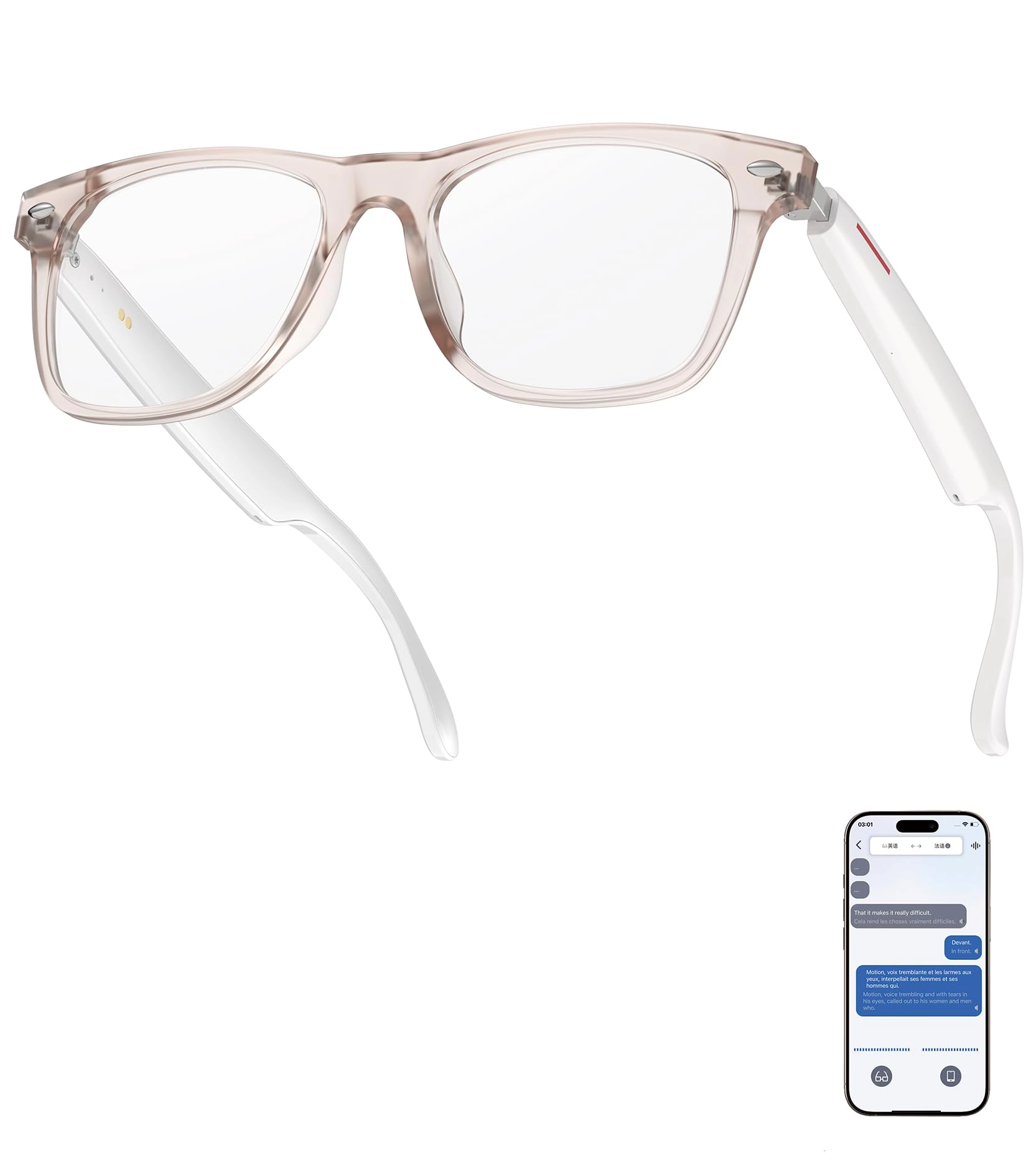 AI Smart Glasses - 116 Languages Bluetooth 5.4 UV400