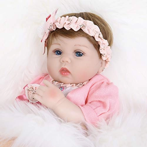 Reborn Baby Doll - 16 inch Pink Hairband Ages 3+