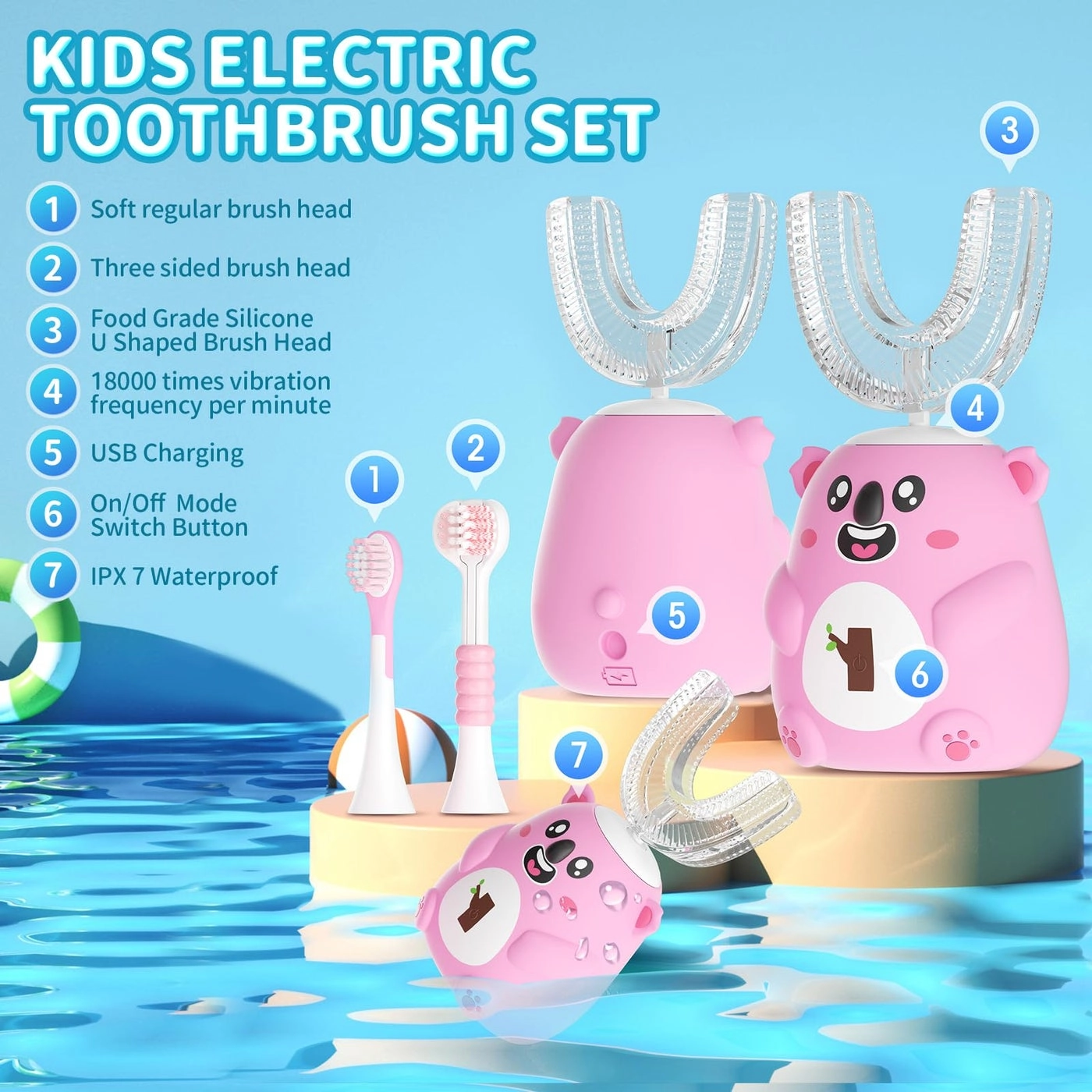 U-Shaped Sonic Electric Toothbrush - 360° 6 Modes IPX7 Waterproof