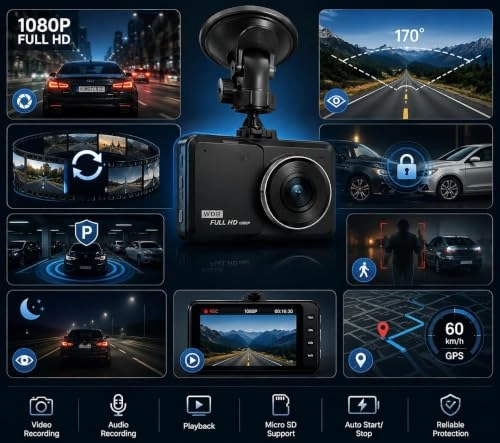 Car Dash Camera DVR - 1080P Full HD
