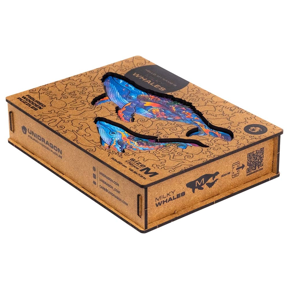 Milky Whales Wooden Puzzle (4107390-WHALES_M) - 172 pcs