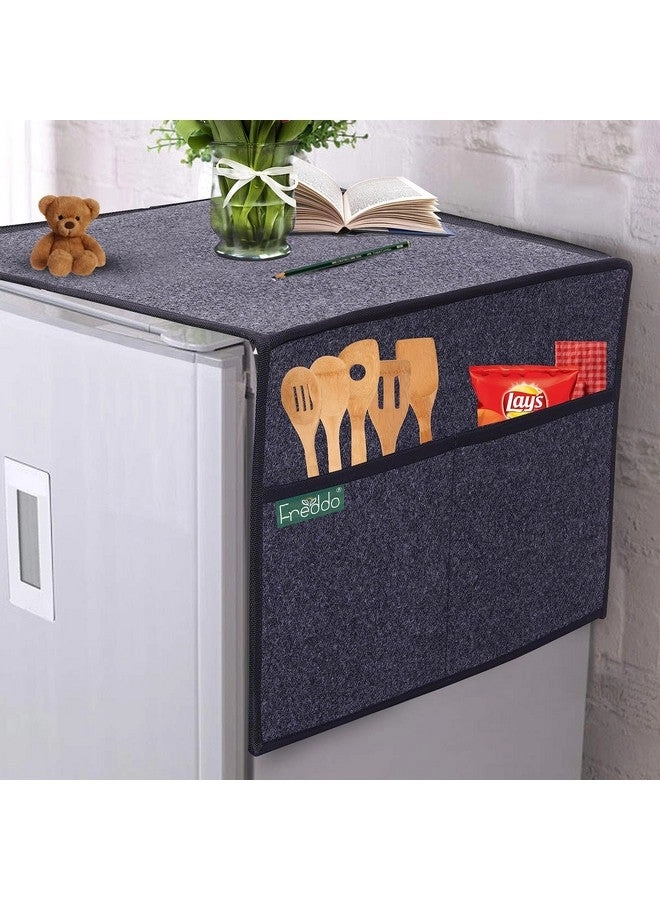 Refrigerator Top Cover - 5 Pocket 35 x 24 inch Grey Black