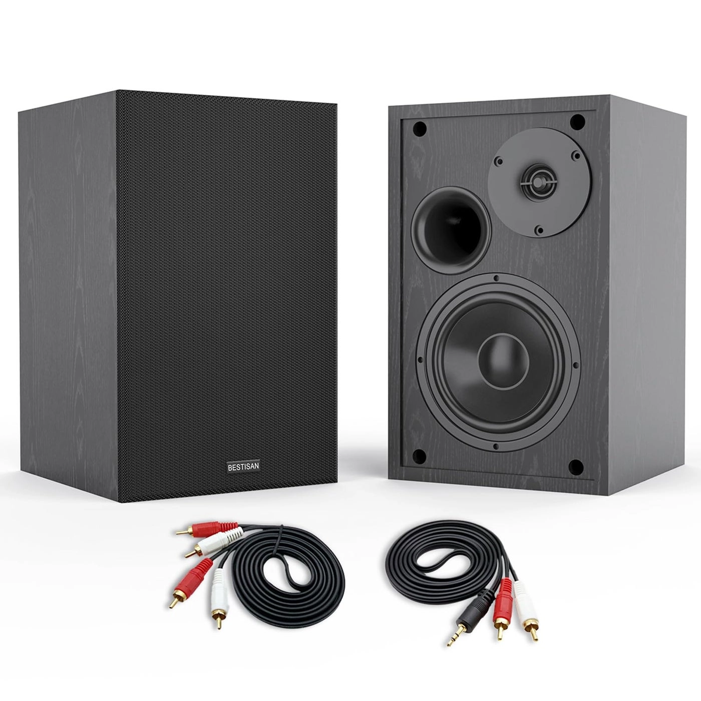 BESTISAN Powered Bookshelf Speakers - 50W