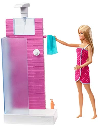 Doll and Furniture Set - Bathroom with Working Shower