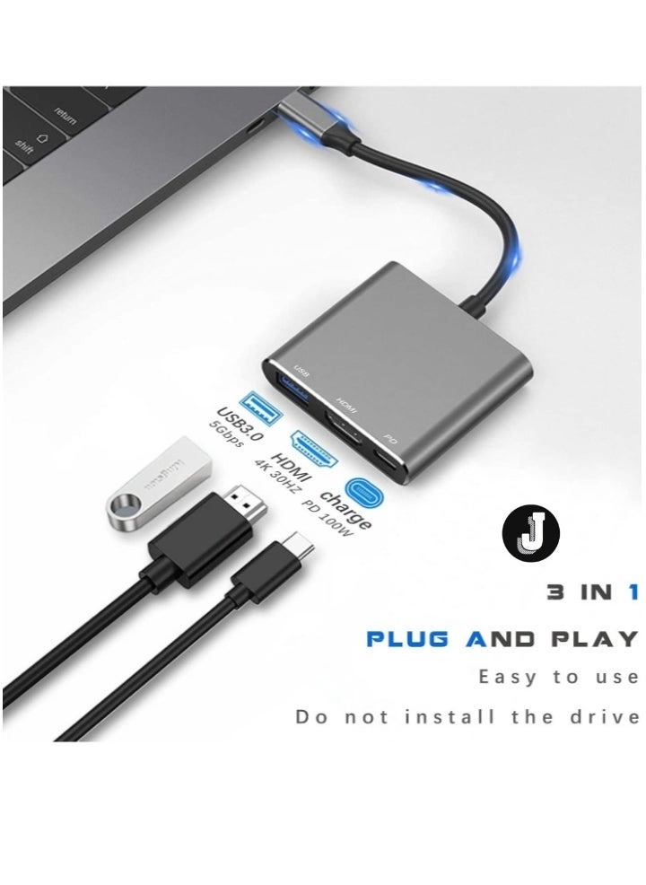 USB C Hub - 4K HDMI 100W PD SD/TF Card Reader