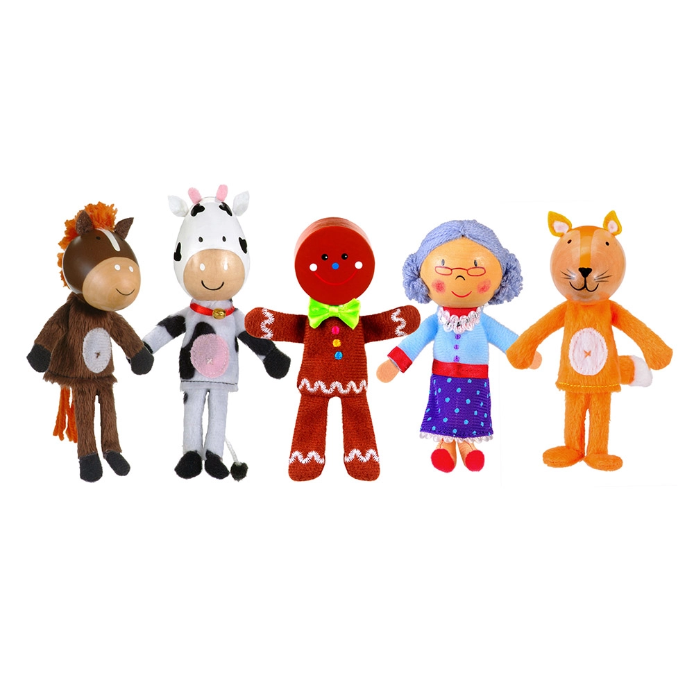 Finger Puppet Ginger Bread Man - Multi Colour 3 + Set