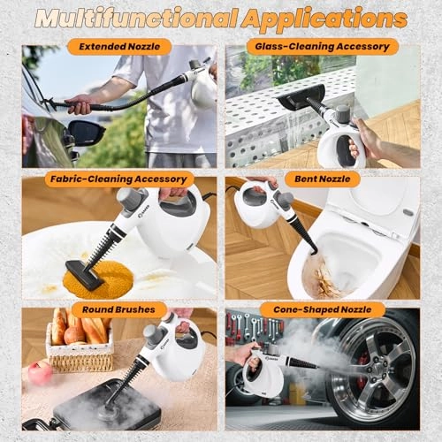 Handheld Steam Cleaner - 1050W Portable White