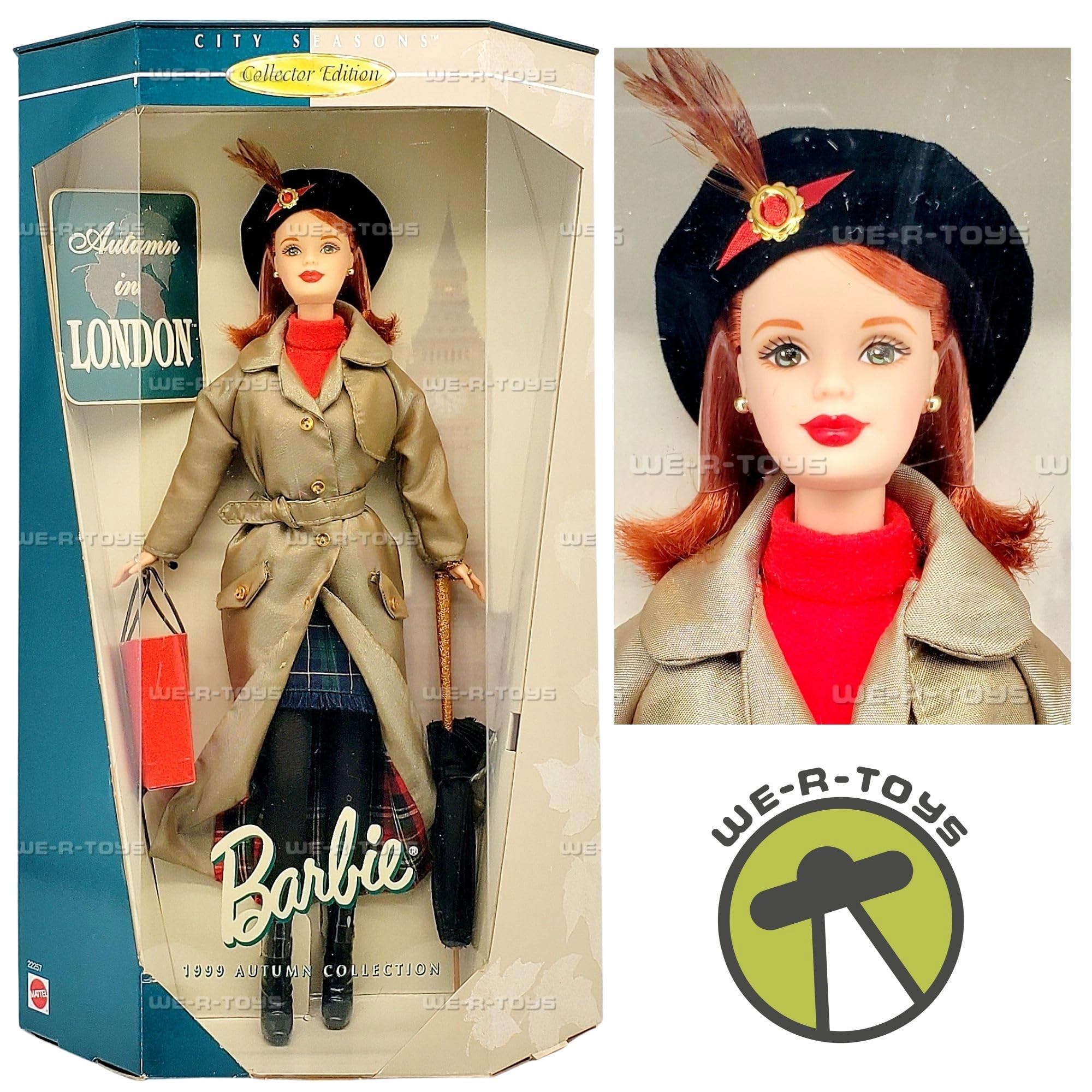 Barbie City Seasons Collector Edition Autumn in London - 1999 Original Box redheaded green-eyed