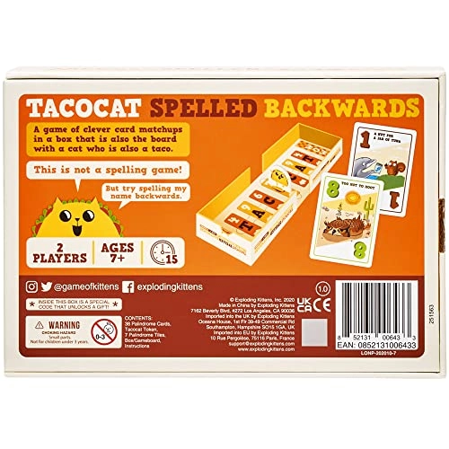 Exploding Kittens: Tacocat Spelled Backwards - Card Game
