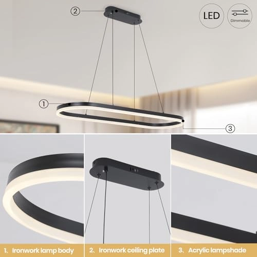 LED Oval Chandelier - 100cm