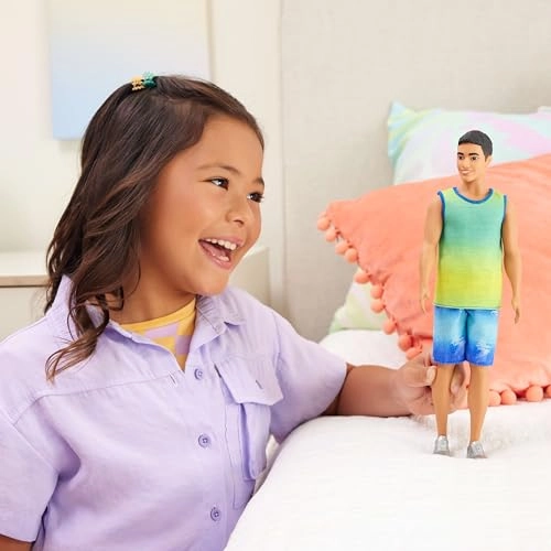 Fashionistas Ken Doll #236 - Black Hair Blue and Green Ombre Tank