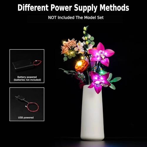 Light Kit - Compatible with Lego 10342 Pretty Pink Flower Bouquet