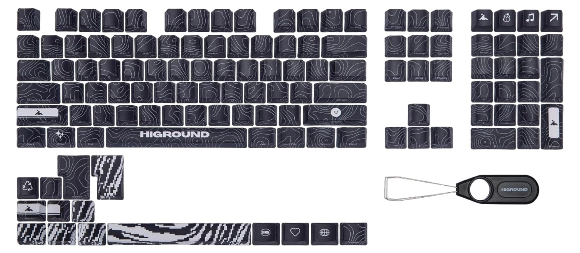 Higround Topograph PBT Dye Sub Keycaps - US ANSI RF