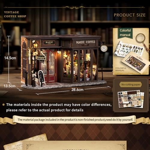 DIY Miniature Dollhouse Kit - Green Wood