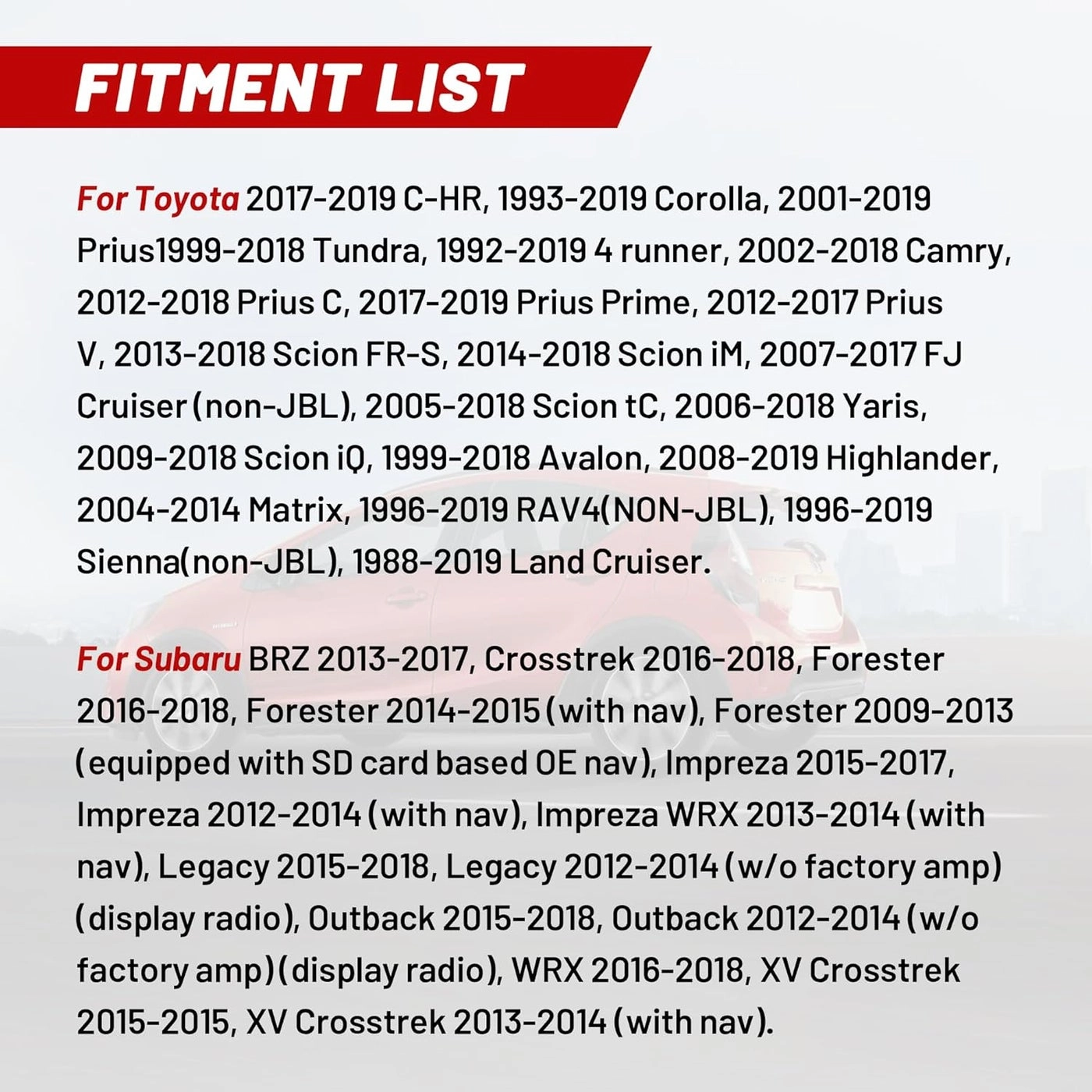 Stereo Harness - Toyota Subaru