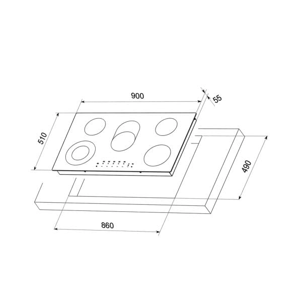 Ferrara BYS-CH90BK Ceramic hob