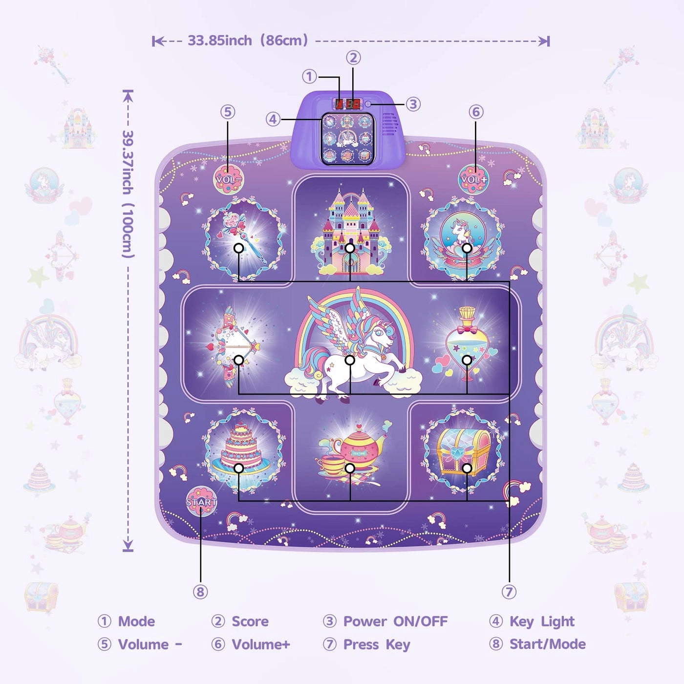 Unicorn Dance Mat - 3-12 years