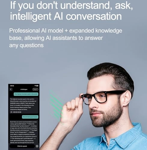 AI Translation Glasses - 164-Language 7 Day Ultra-Long Standby