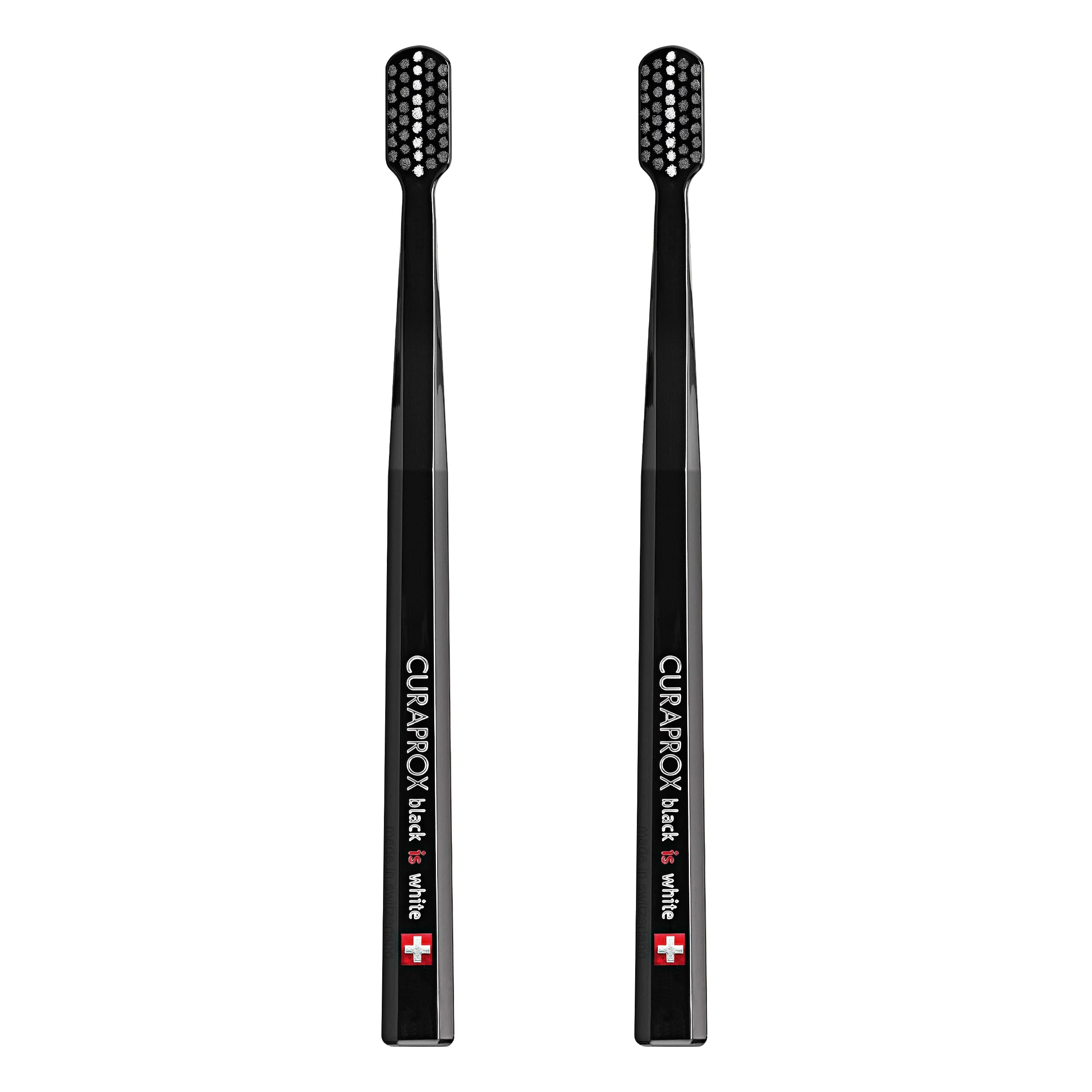 Curaprox Black is White - Ultra Soft 8760 Soft Polyester-Carbon Filaments Duo Pack