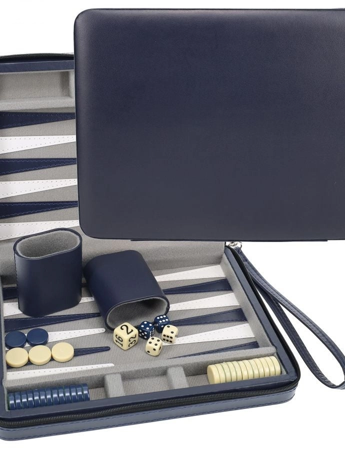 Backgammon Board - Magnetic Map Style + Carrying Strap