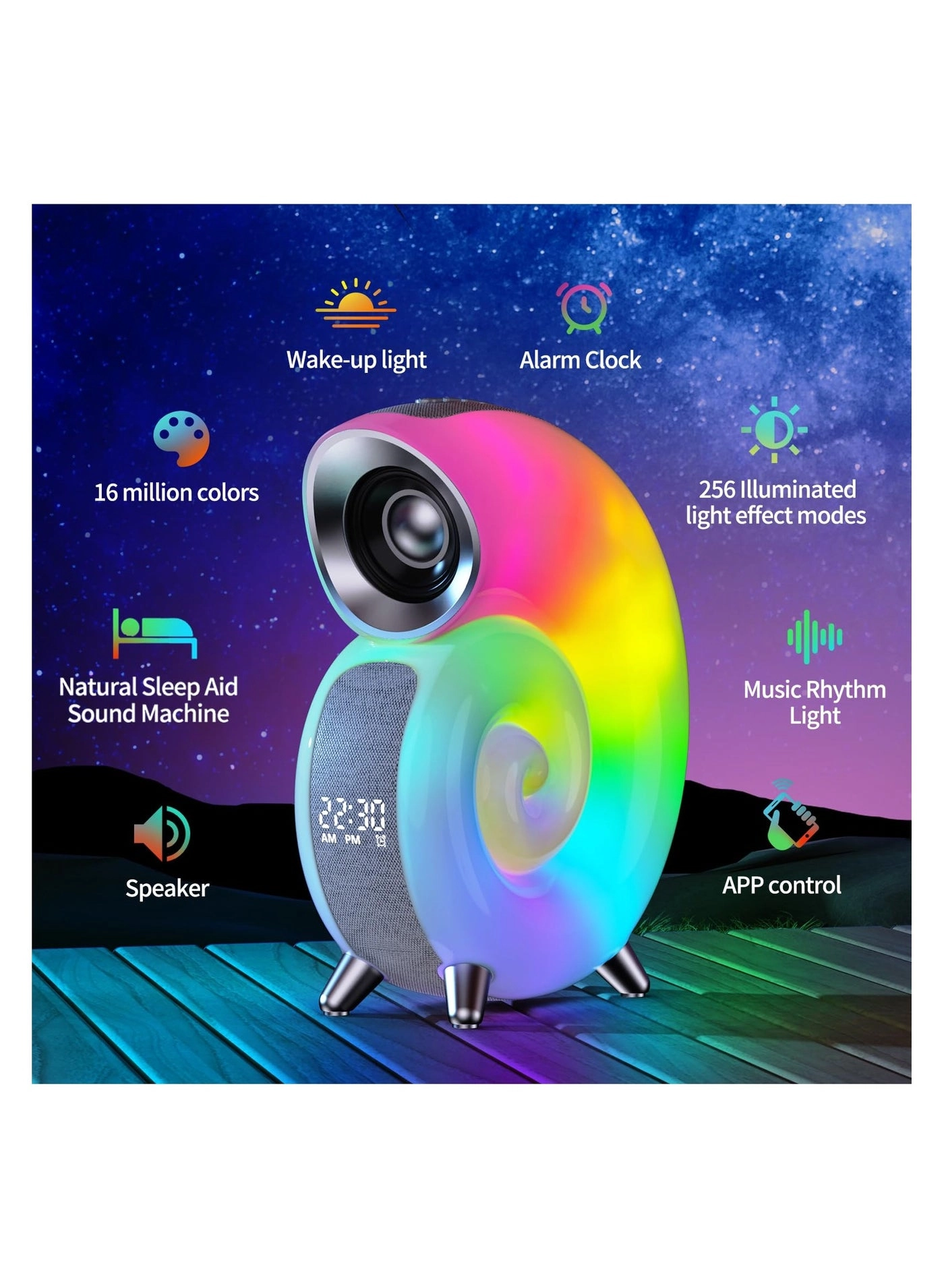 256 Scene Modes Desk Lamp - Music Speaker 16 million colors