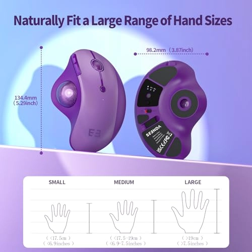 Trackball Mouse - Wireless 2.4G USB or Bluetooth