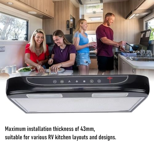 RV Range Hood - 3 Speed 12V Touchable Screen LED Light