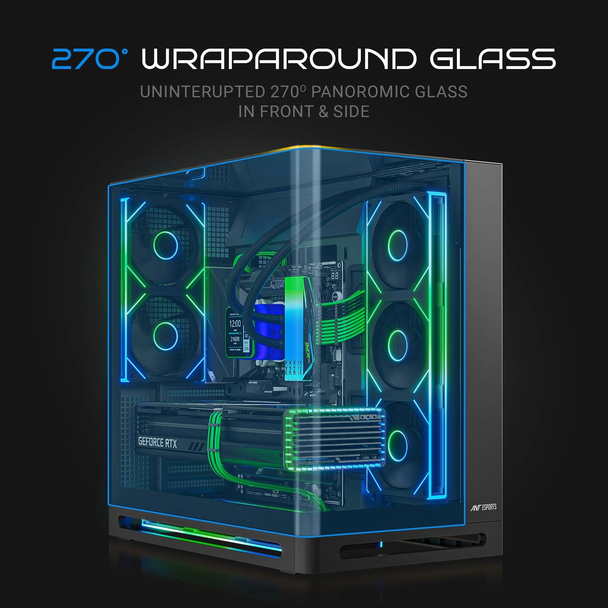 Crystal Arc Pro - Curved Front Glass Mid-Tower