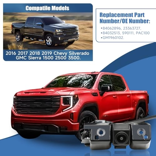 Backup Camera - Fit for 2016-2019 Chevy Silverado GMC Sierra 1500 2500HD 3500HD