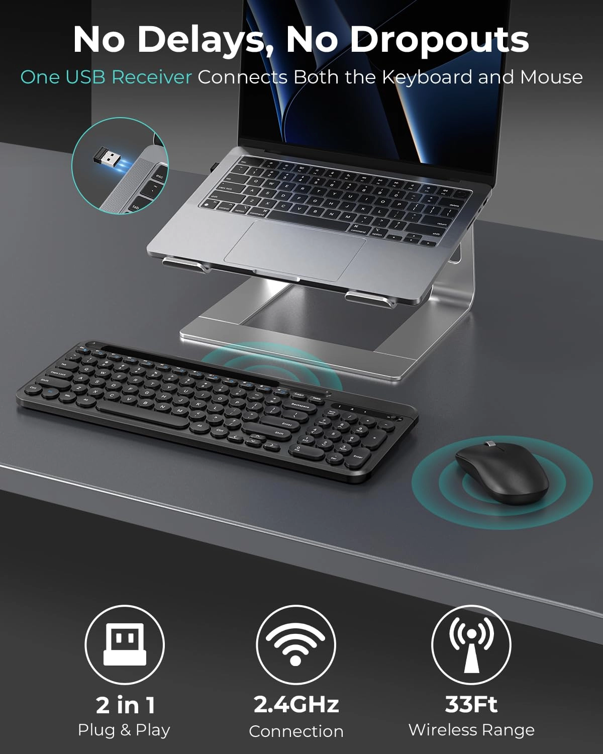 Wireless Keyboard Mouse Combo - UK Wireless