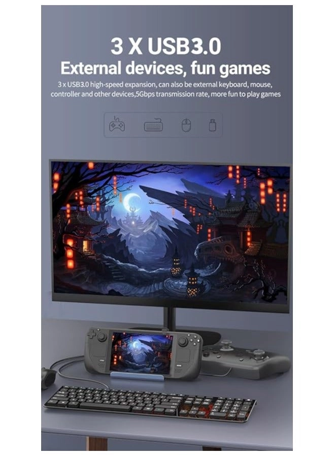 Steam Deck Dock - Steam Deck (OLED) ROG Ally iPads Android phones with USB-C ports