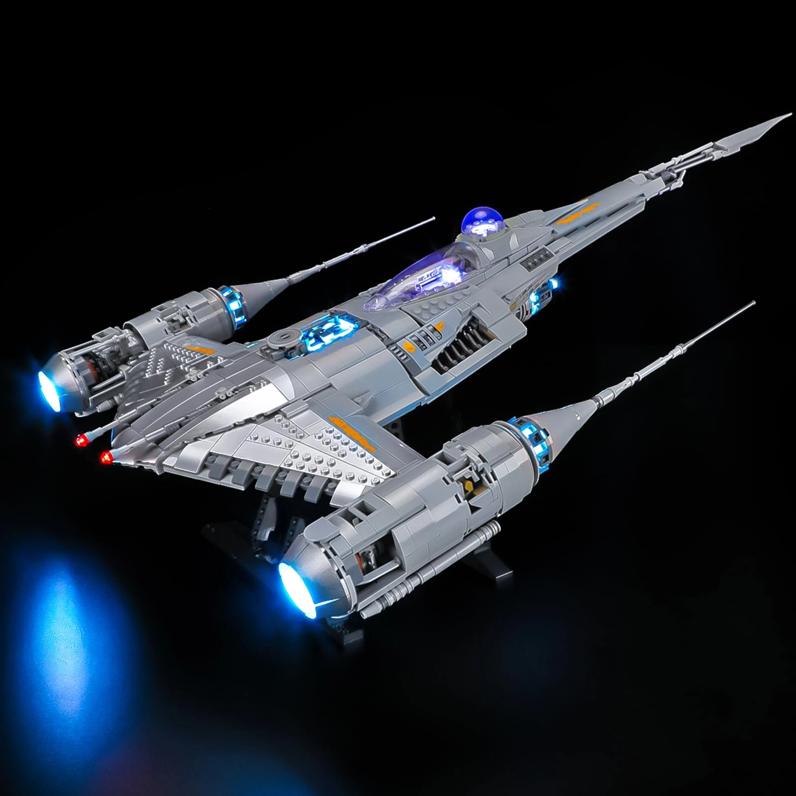 YEABRICKS LED Light for Lego-75442 Star Wars The Mandalorian's N-1 Starfighter - Multicolor USB Battery