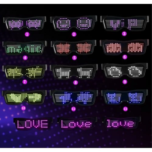 LED Glasses - Bluetooth App Control 31 Patterns Rechargeable