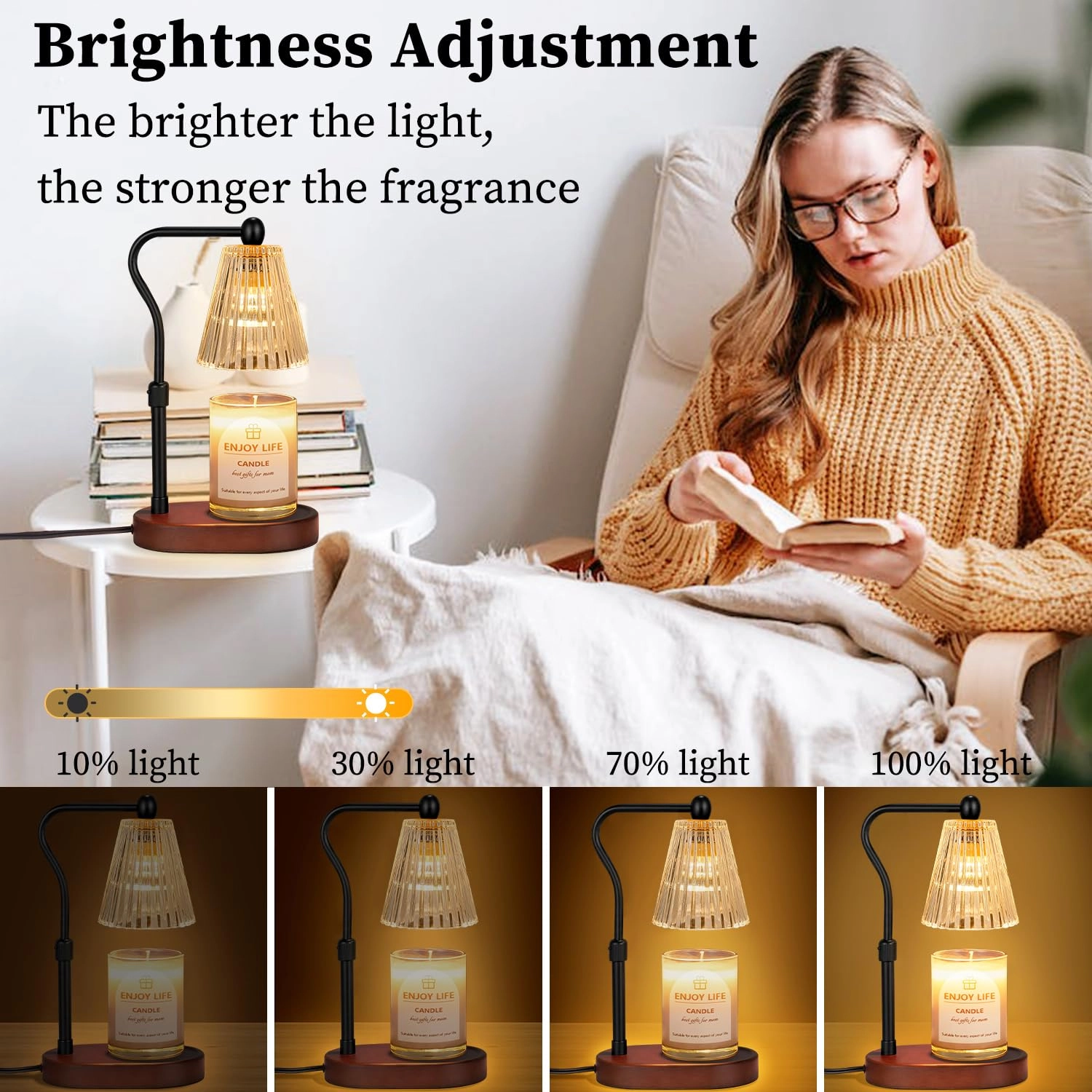 GS073 - Candle Warmer Lamp Adjustable Height 2/4/8H Timer