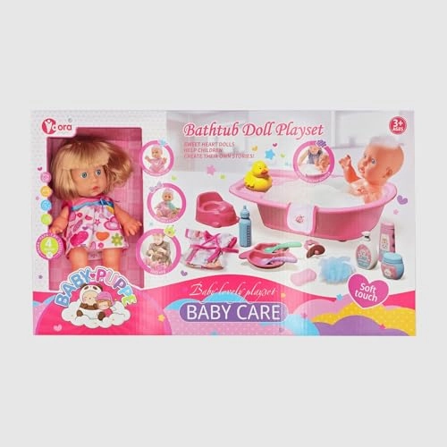 Baby Doll Bathtub Playset - 15-Piece 4-Sound