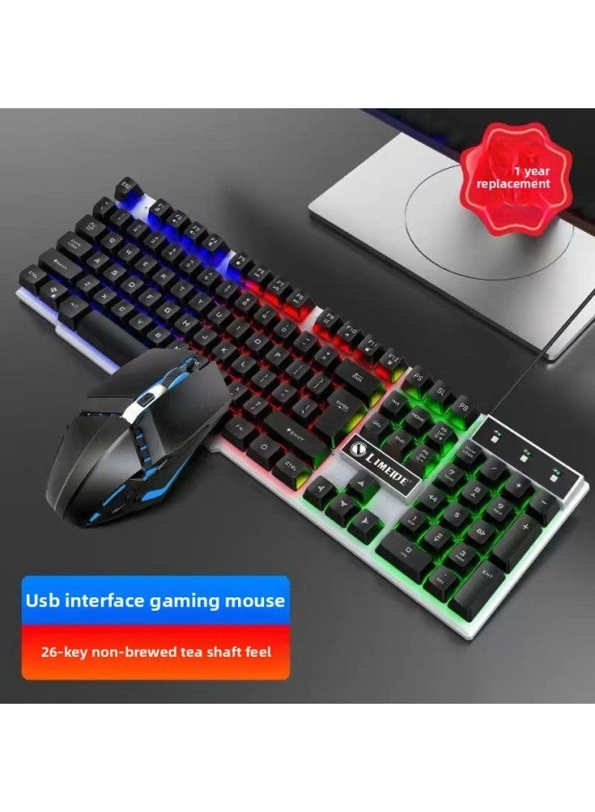 Generic Mechanical Feel Keyboard + Mouse + Headset - Wired