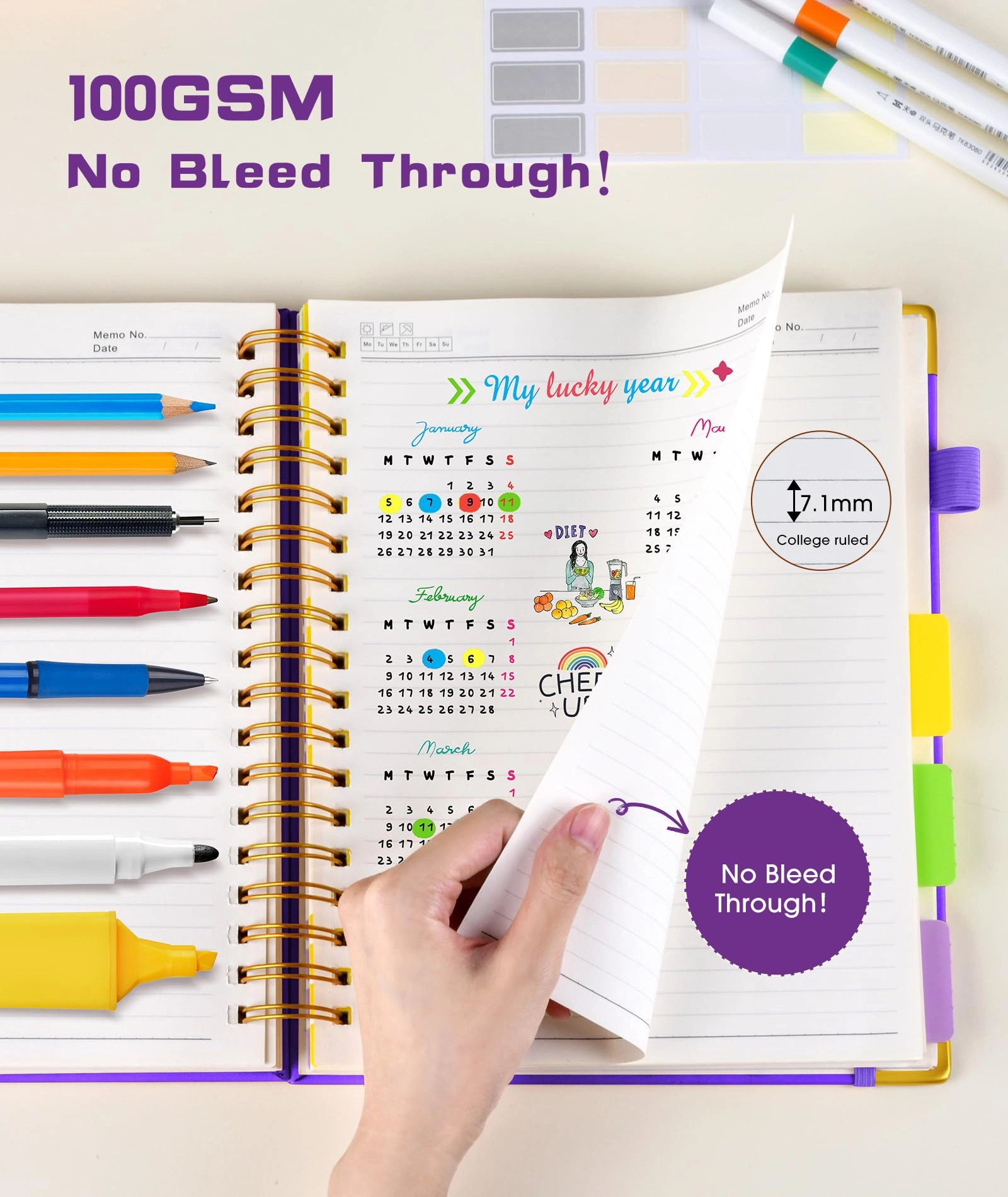 Spiral Notebook Large Hardcover - Lined 150 Sheets