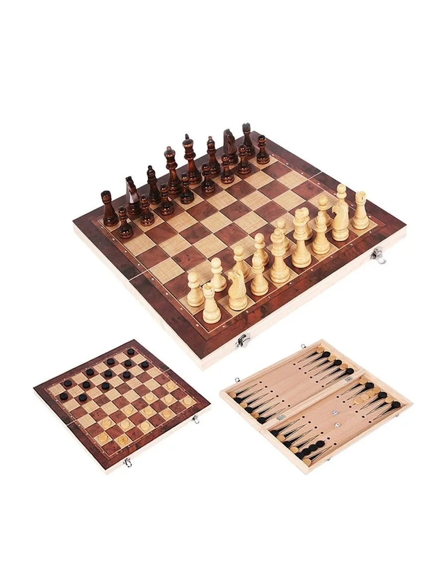 Board Party Table Games - Chess Checkers Backgammon