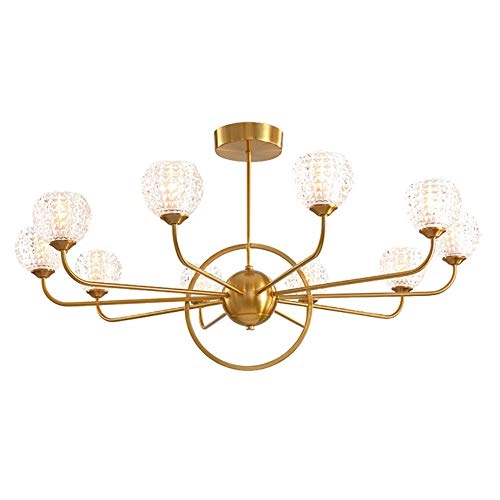Sputnik Chandelier - Black and gold 10 head