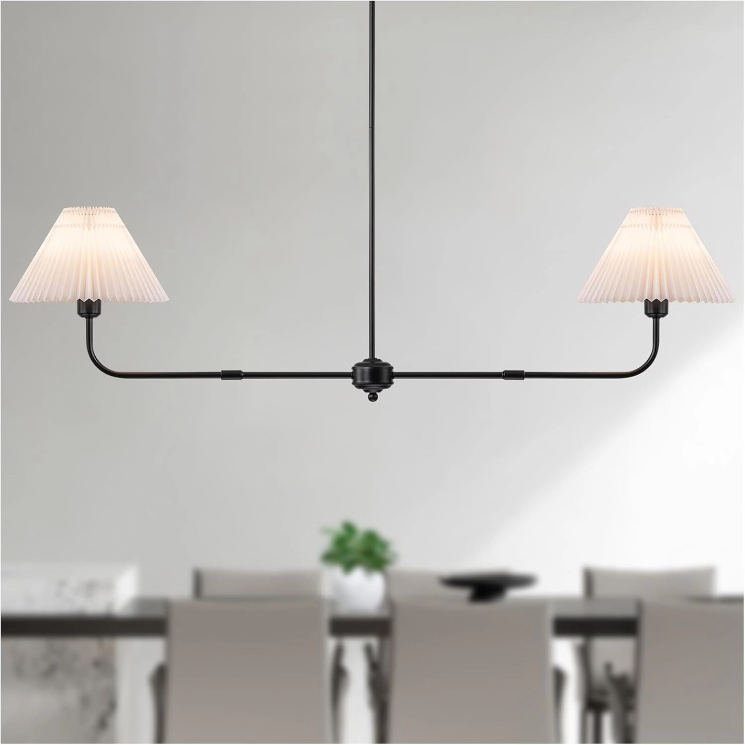 FIYUEOYI Modern Linear Chandelier - Dimmable